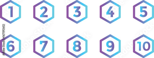 number set 1 to 10. circles and numbers sign. Colorful Number Bullet points. numbers symbols with long shadows.  Numeral typographic icons
