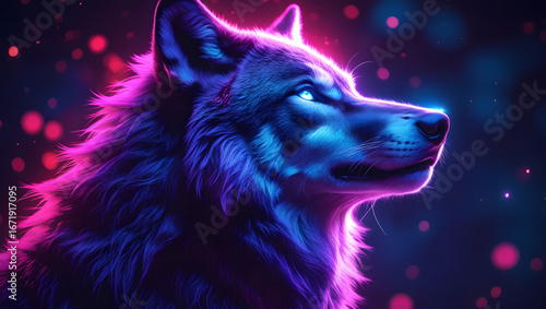 wolf in winter Wolf portrait in winter night surrounded by nature