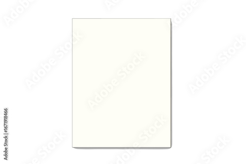A4 paper mockup vector template with realistic shadow. Blank white sheet for presentation or brand design. Isolated graphic element for web banner, flyer or corporate identity.
