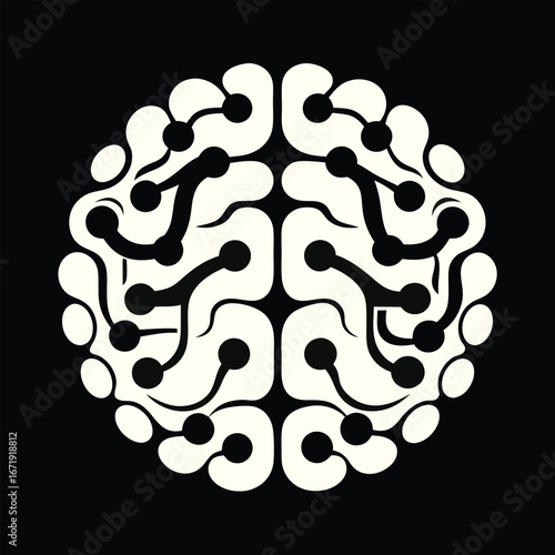 Abstract Neural Network Brain Design a Symbol of Artificial Intelligence and Neuroscience