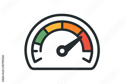 Speedometer Icon Vector Isolated Design Element Showing Fast Speed, Internet Speed, Car Speed Indicator, Cartoon Illustration, Speed Gauge, Velocity Meter Logo
