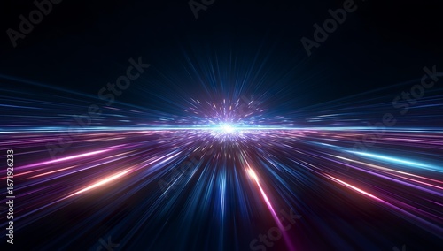Abstract Light Speed Motion in Dark Background