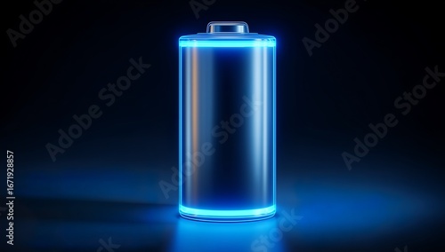 Glowing Battery Abstract on Dark Background