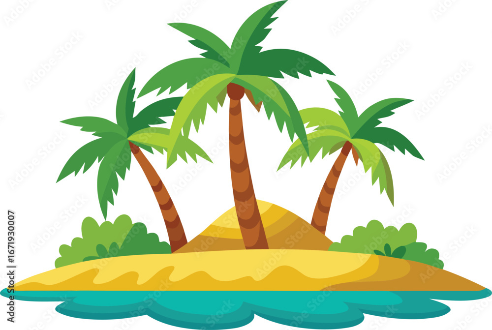 Fototapeta premium Island with palm trees