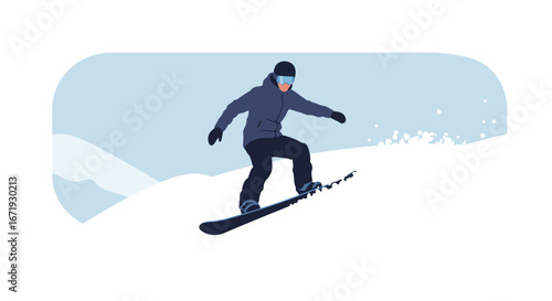Person Snowboarding Down a Mountain