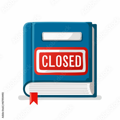 Closed book illustration depicting closure and unavailability concepts