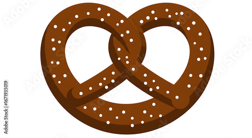 Delicious pretzel illustration isolated on a white background, perfect for food-related designs and menus