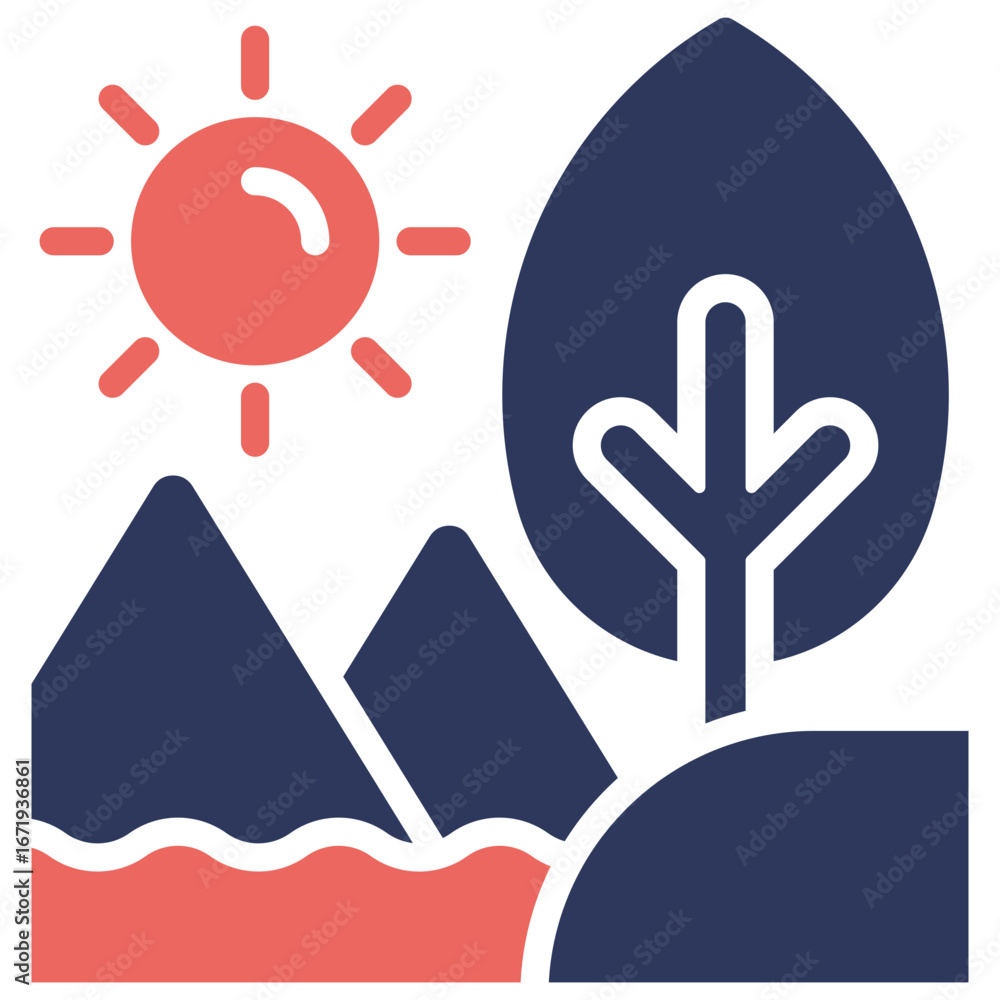 Fototapeta premium Green Valley Icon