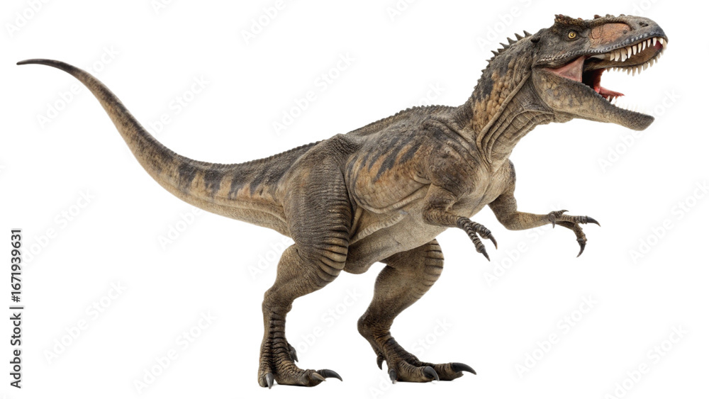 Naklejka premium Allosaurus isolated on transparent PNG background