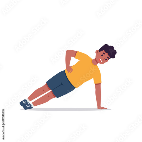 Man Exercising Plank on Ground