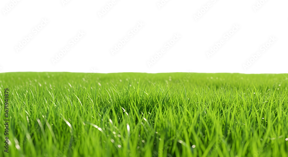 Obraz premium Lush Green Grass: A close-up shot captures the vibrant detail of a field of vivid, verdant grass, presenting a fresh and natural perspective.