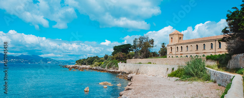 abbey of Lerins on Saint-Honorat Island by the sea