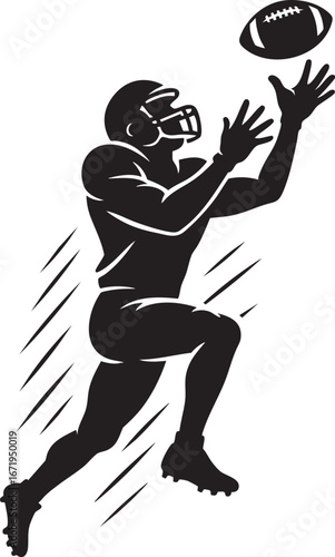 Football Player Catching Pass