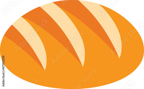 Flat design bakery bread icons clipart on transparent background