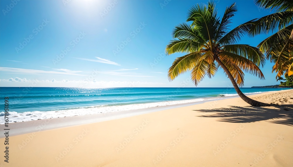 Obraz premium Tropical Beach Palm Tree Paradise.