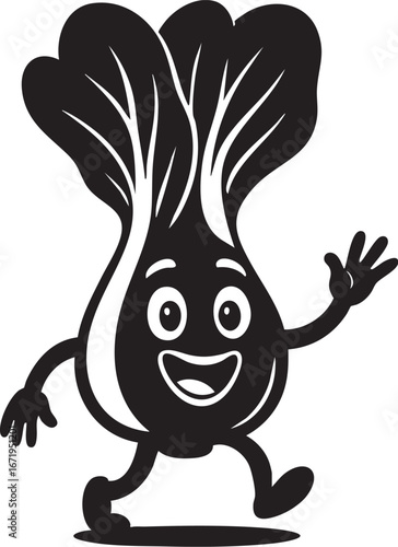 Cartoon Bok Choy Character