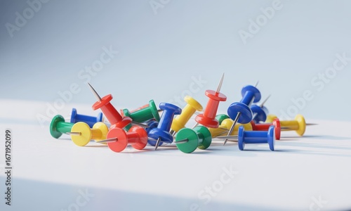 Wallpaper Mural Colorful pushpins clustered on a light surface Torontodigital.ca