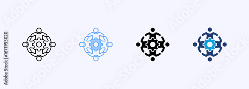 Teamwork Icon Set Multiple Style Collection