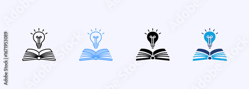 Knowledge Icon Set Multiple Style Collection