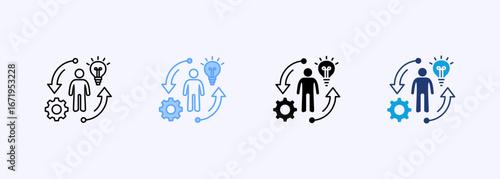 Reskilling Icon Set Multiple Style Collection
