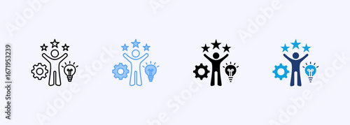 Competence Icon Set Multiple Style Collection