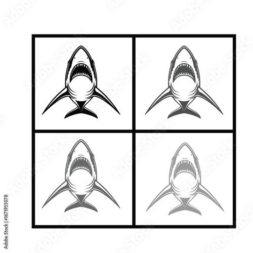 Predatory Shark Jaws Graphic Design Concept