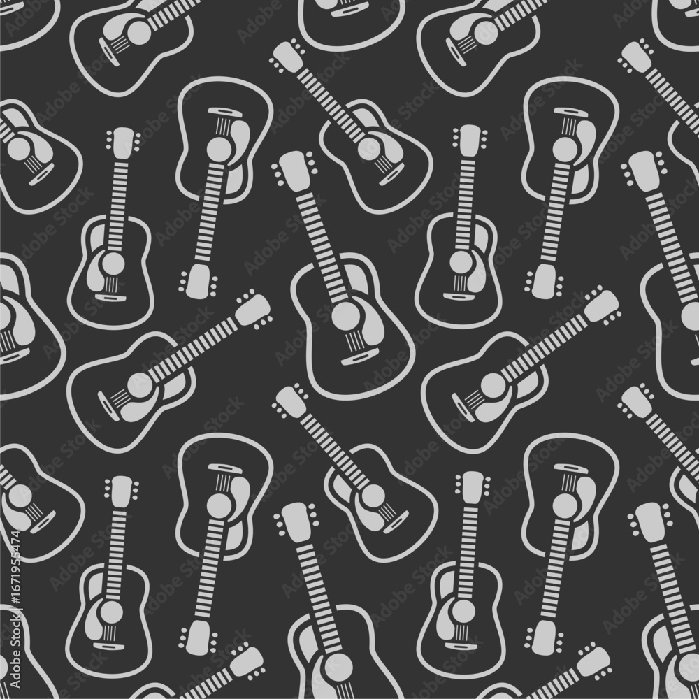 Fototapeta premium seamless pattern of acoustic guitars