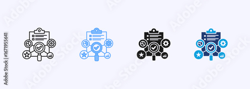 Quality Control Icon Set Multiple Style Collection