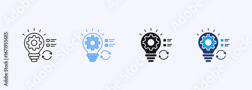 Innovation Process Icon Set Multiple Style Collection
