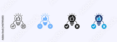 Hypothesis Solution Icon Set Multiple Style Collection