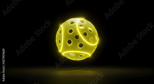 Bright Yellow Ball for Pickleball