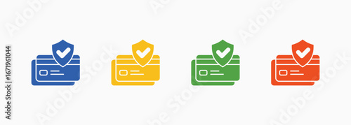 Secure Payment Icon Set Color Multiple Style Collection
