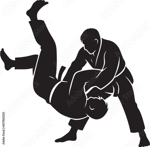 Judo Throw Silhouette