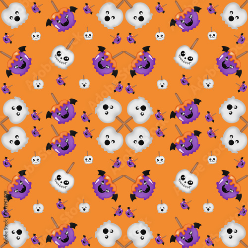seamless pattern with funny monsters