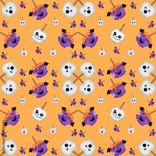 seamless pattern with funny cartoon birds