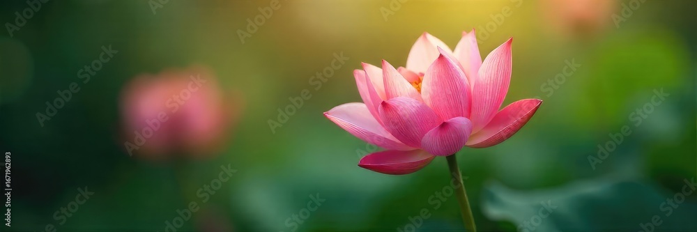 Fototapeta premium A serene scene of a flower in full bloom, petals unfurling slowly, conveying a sense of calm and peaceful blossoming Perfect for spa, wellness, and meditation themes , peaceful, fresh