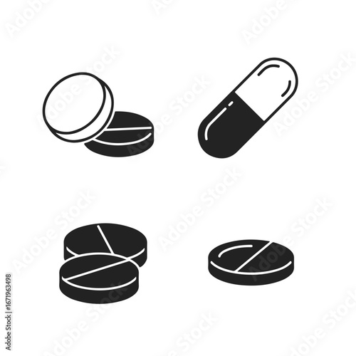 Pills Assorted Medication on a Flat Surface