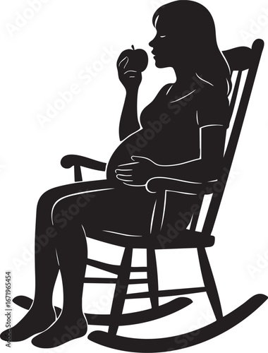 Pregnant Woman Rocking with Apple