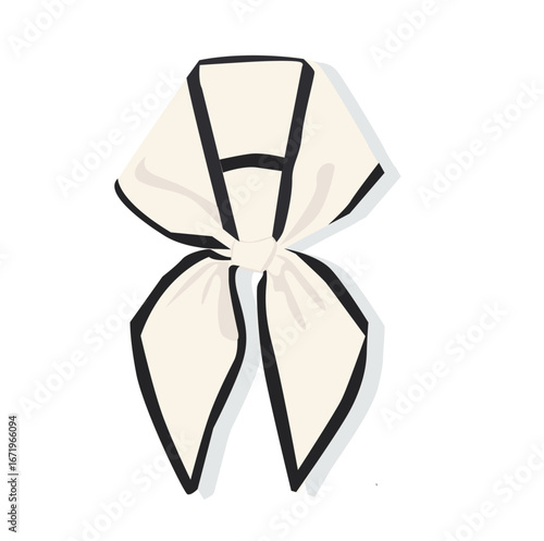 neck scarf, vector illustration.  Silk Scarf 