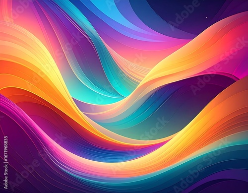 vibrant colorful wavy abstract flow background design