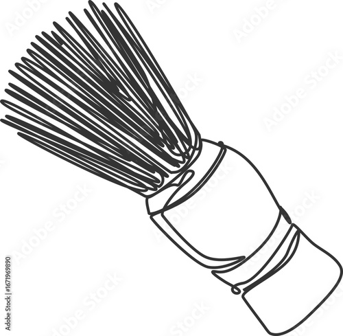 Shaving brush line drawing icon