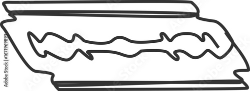 Straight razor blade outline sketch