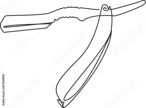 Straight razor line drawing icon