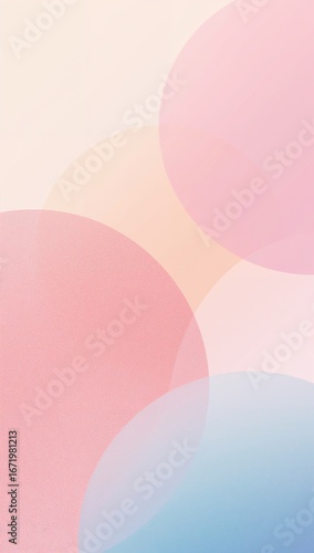 Minimalist pastel abstract circles overlapping softly with fading glow