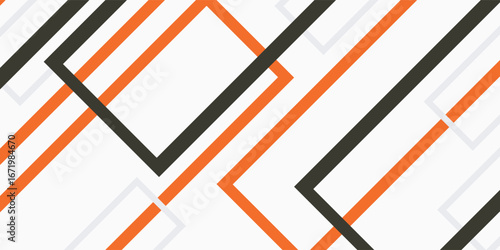Bright black banner with a trend orange stripes