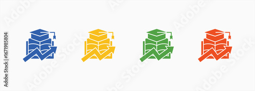 Higher Education Icon Set Color Multiple Style Collection