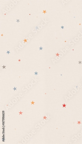 Minimalist pastel star patterns scattered lightly across pale canvas