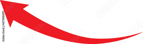 Free Download A curved red arrow pointing upwards and to the left, isolated on a white background. - GFXLoad
