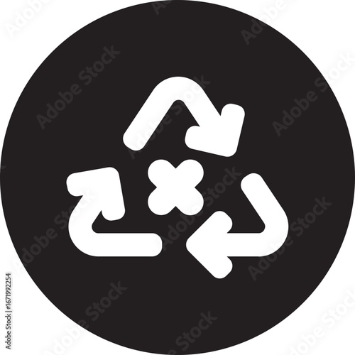 non recyclable glyph icon