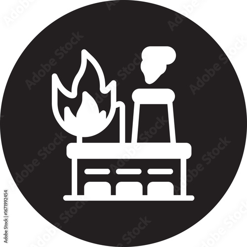 incineration glyph icon